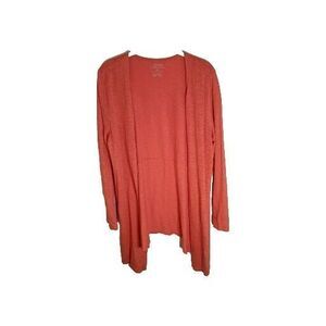 Chico's Women's Lightweight Open Cardigan Knit Pockets Orange size 1 medium